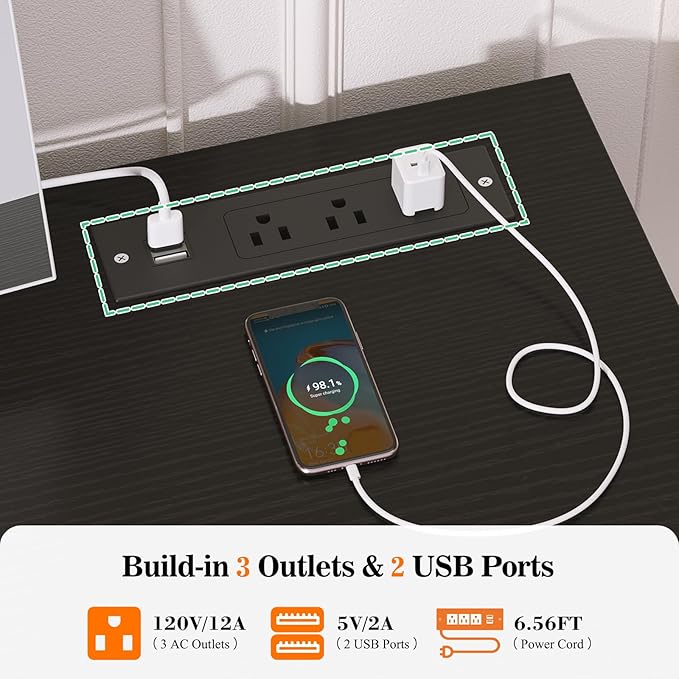 Cyclysio Vanity Desk with Mirror and Lights, 36'' Makeup Vanity Desk with Power Outlet, Small Vanities Set Dressing Table with Drawers for Bedroom, Black