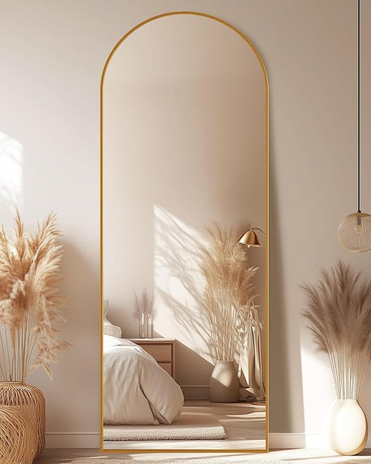 Floor Mirror, 68"×26" Full Length Mirror with Stand for Bedroom Living Room, Gold