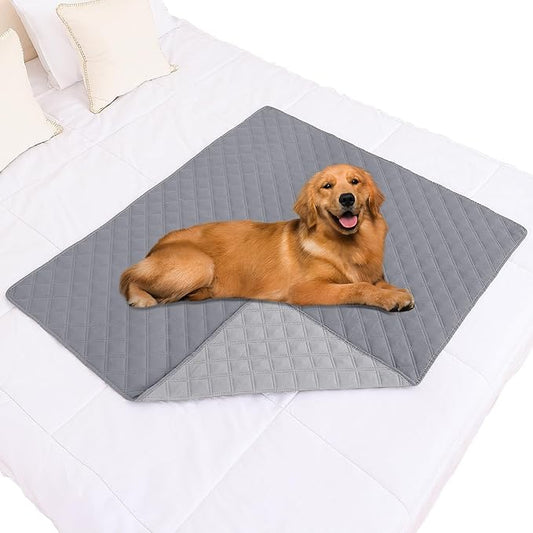 Smiry Waterproof Dog Blanket, Reversible Dog Bed Cover Pet Blanket, Soft Pet Couch Covers for Sofa Washable, Bed Couch Sofa Furniture Protector for Puppy Cat Kids (40"x50", Grey/Light Grey)