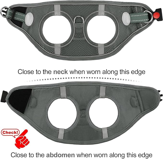 Joytale Small Dog Harness, Breathable Mesh Step-in Vest, Reflective Soft Padded Harnesses for Puppies and Extra Small Dogs, Gray, XS