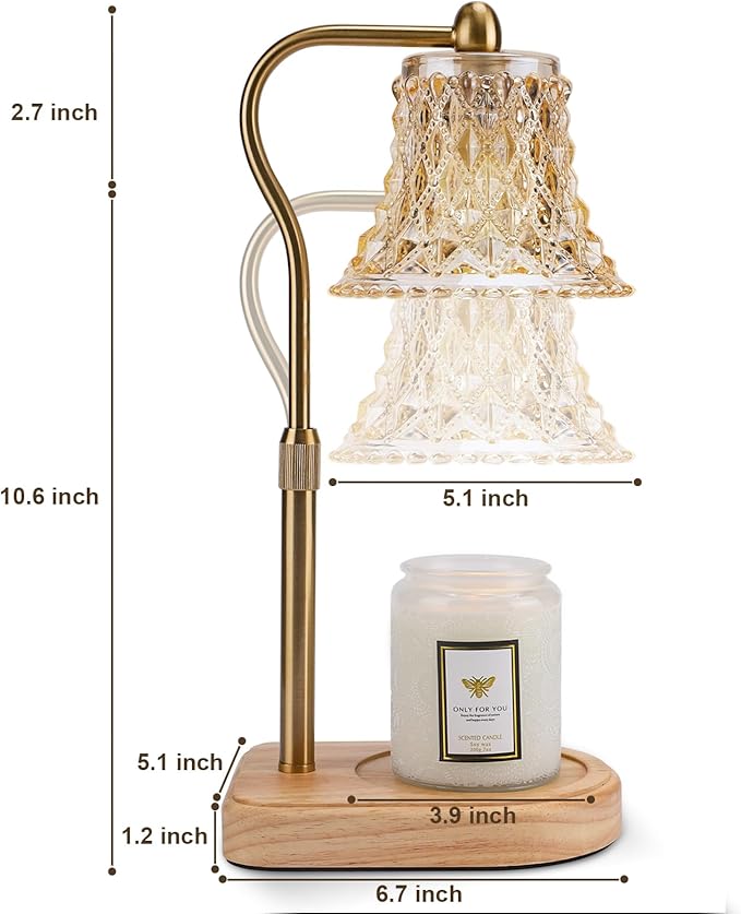Candle Warmer Lamp with Timer Dimmer, Candle Warmer Light with 2 Bulbs, Birthday Gifts for Women Mom, House Warming Gifts New Home Decor, Wax Melt Warmer for All Scented Jar Candle Sizes