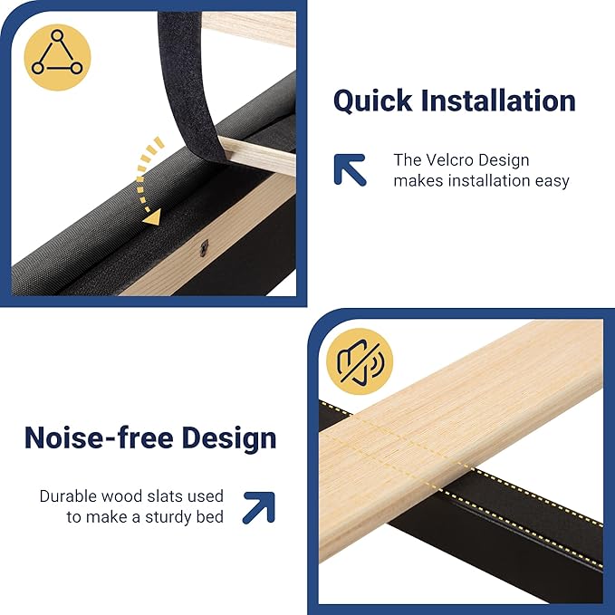 Allewie Vertical Tufted Queen Upholstered Platform Bed Frame with 2-Tier LED Storage Headboard & 2 Storage Drawers, USB & Type-C Charging Ports, Noise-Free/No Box Spring Needed, Dark Grey