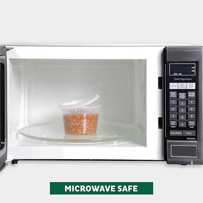 Freshware Food Storage Containers with Lids [8/16/32 oz x 20 each, 60 sets] Deli Containers, Microwave and Freezer Safe, Stackable, Leakproof, BPA Free, Clear