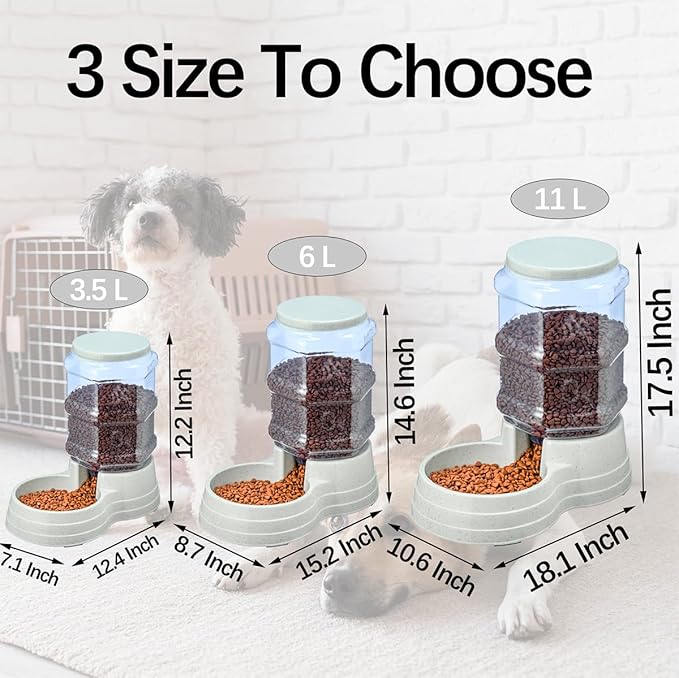 3 Gallon Gravity Large Dog Food Feeder,11L Automatic Pet Feeder, Dog Food Dispenser for Large Breed