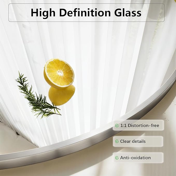 Mirror Full Length, 28"x71" Large Arched Floor Full Length Mirror with Stand, Room Decor Big Full Body Floor Mirror with HD Tempered Glass Aluminum Frame for Bedroom Living Room, Silver