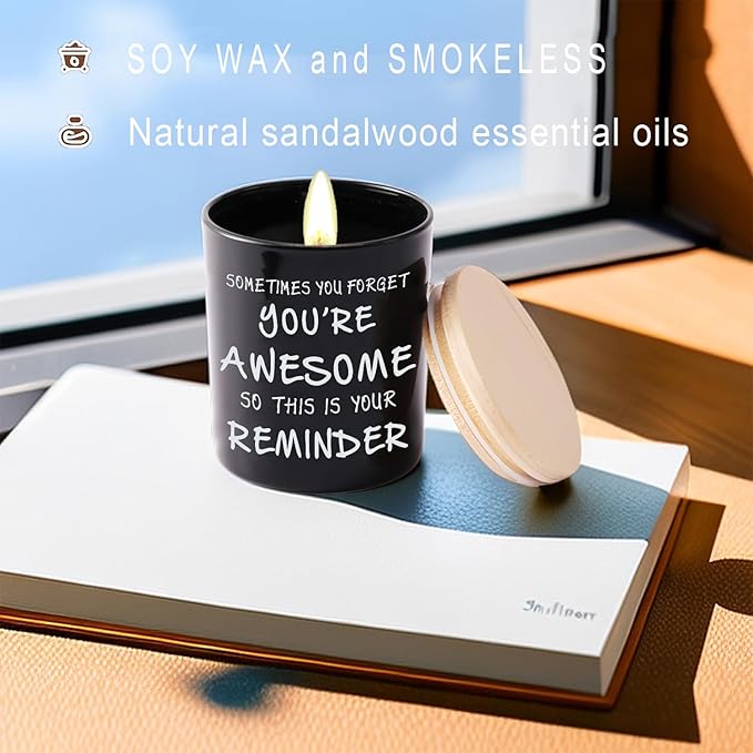 BFJLIFE Candles Gifts for Men Unique Valentines Fathers Day Christmas Anniversary Birthday Gifts for Him Brother Boyfriend Husband Stocking Stuffers for Men Novelty Sandalwood Scented Soy Candle