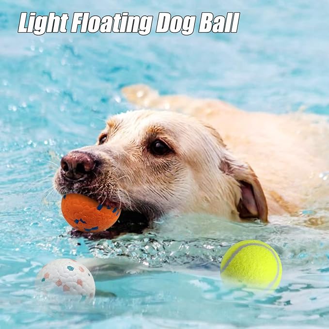 Dog Balls for Aggressive Chewers: Mini Tennis Balls for Dogs, Small Breed - Indestructible, Floating, Bouncy, Odourless, 2.5" (4 Pack)