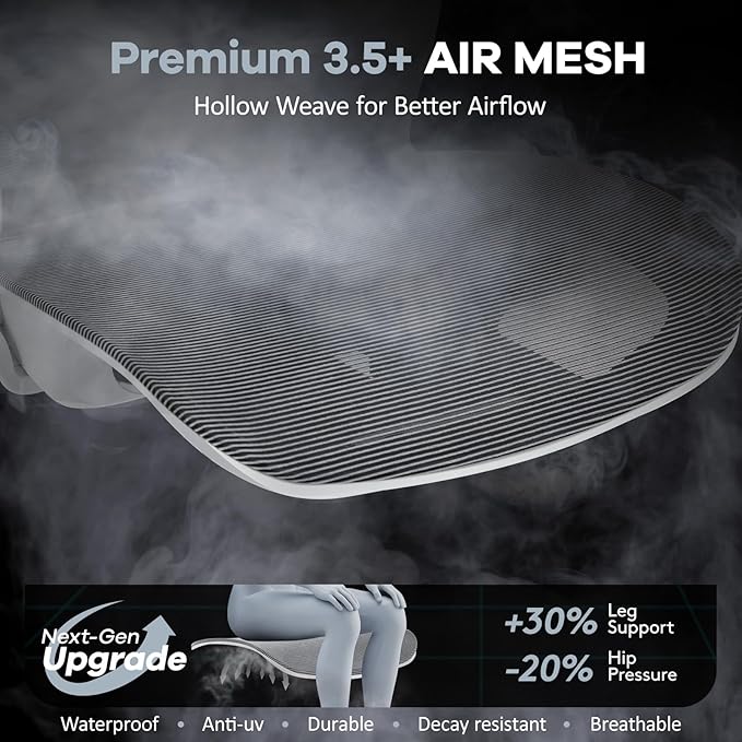 Office Chair Mesh Seat,Ergonomic Mesh Desk Chair with Adjustable Lumbar Support,Computer Chair with Flip-up Armrests, Rolling Executive Chairs, Home Office Chair(Grey)