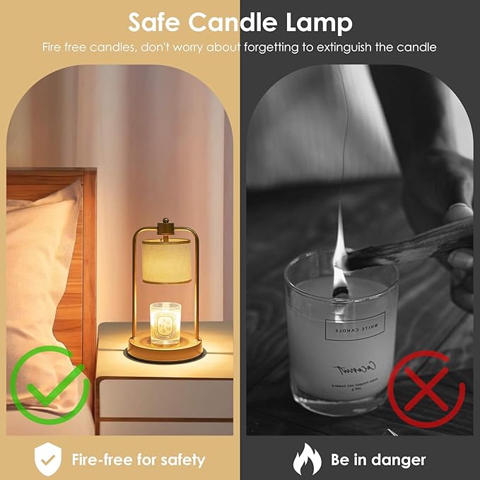 Candle Warmer Lamp Electric with Timer: Wax Melts for Warmer Yankee Candles Large - Dimmable Candle Warmer for Birthday Christmas Gift Bedroom Home Decor