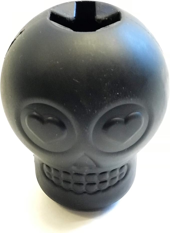 SodaPup MuttsKickButt Skull – Durable Dog Treat Dispenser & Chew Toy Made in USA from Non-Toxic, Pet Safe, Food Safe Natural Rubber for Mental Stimulation, Problem Chewing, Calming Nerves & More