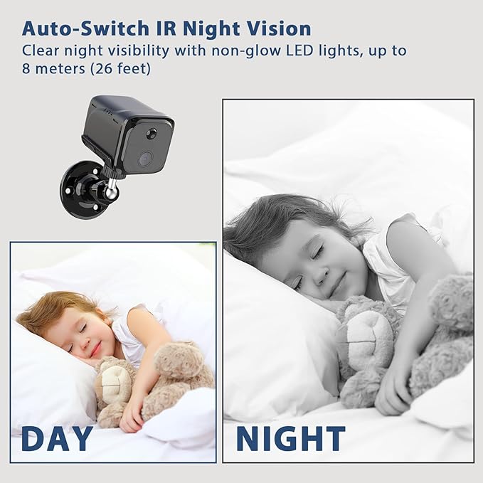 No WiFi Security Camera, Cellular Security Camera Indoor, 4G LTE Surveillance Cam for Home, Not Support WiFi, Smart Human Detection, 20 Day Standby Battery Life, Auto Night Vision, Built-in SIM Card