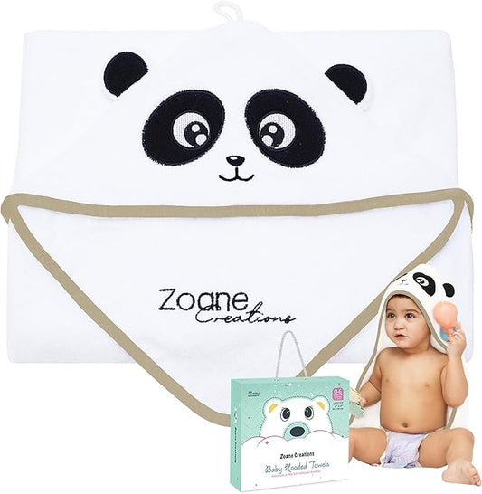 Zoane Creations 100% Fiber Hooded Baby Towels for Newborn – Ultra-Soft,Highly Absorbent, 500 GSM, 37 x 37 inches Perfect Cotton Baby Bath Towels Hooded for Newborns and Toddlers.