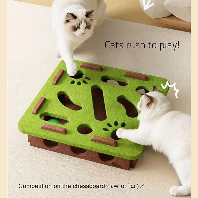 2025 New Cat Scratch Puzzle Box, Cat Nail File Enrichment Box, Nail File Stress Free ＆ Cats Puzzle Treat Dispenser, Durable, Interactive Scratching Post for Indoor Kittens to Scratch (Gray, Square)