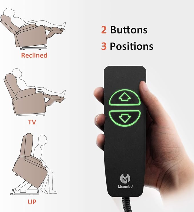 MCombo Large Power Lift Recliner Chair with Massage and Heat for Tall Elderly People, 3 Positions, Cup Holders, and USB Ports, Faux Leather 7516 (Large, Black)