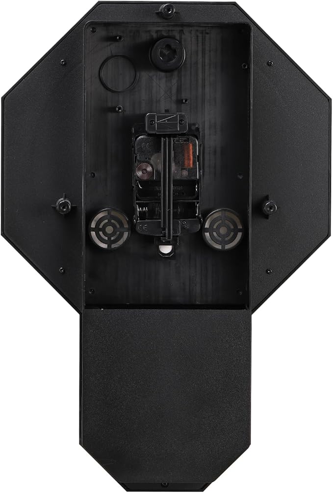 CLXEAST Pendulum Wall Clock, Schoolhouse Regulator Clock with Pendulum,Antique Aged Teal Green ABS Plastic,House Warming Gifts New Home,12" W x 17.5" H