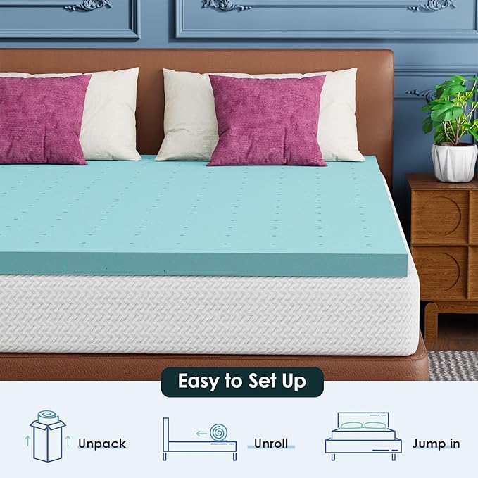 FDW | 8" Queen Mattress + 2" Cooling Mattress Topper | Gel Memory Foam | Medium Firm Feel | White | with Washable Cover for Cool Sleep and Pressure Relief | Bed in a Box, CertiPUR-US Certified