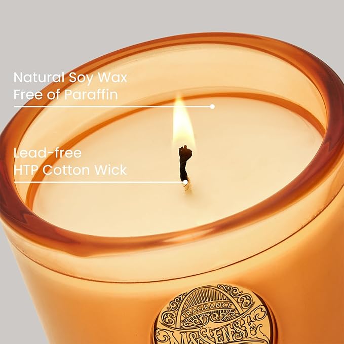 M&SENSE Natural Soy Candle | Pumpkin Apple Pie & Orange | 9.2 oz, 50H Burn Time | Luxury Scented Candle for Relaxation, Gifting, Home Décor | Ideal for Bedroom, Office, Party Ambiance