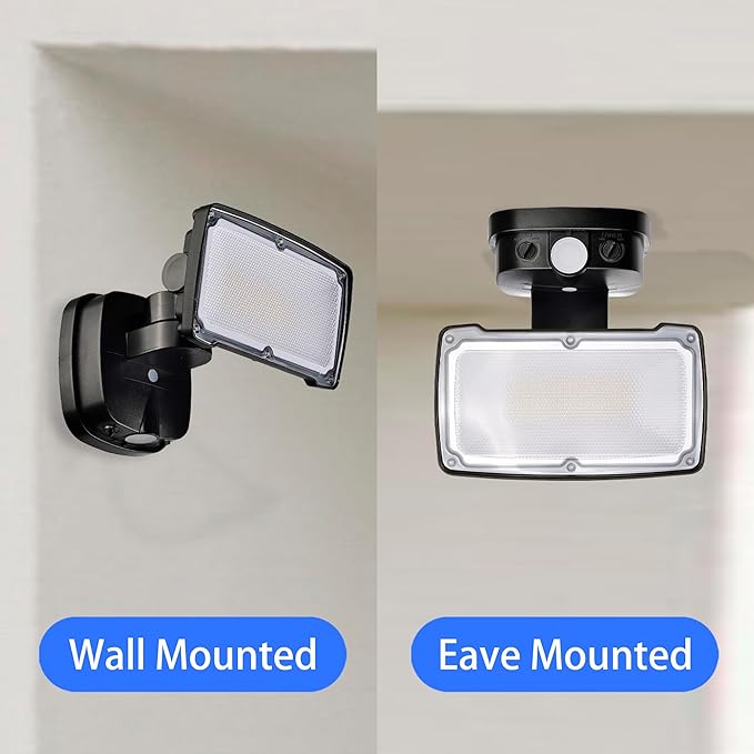 26W Flood Lights Outdoor, Integrated LED Security Light Fixture with 1 Adjustable Head, Adjustable Brightness and Color, Dusk to Dawn Exterior LED Outdoor Light for Garage Yard Porch 2-Pack (Black)