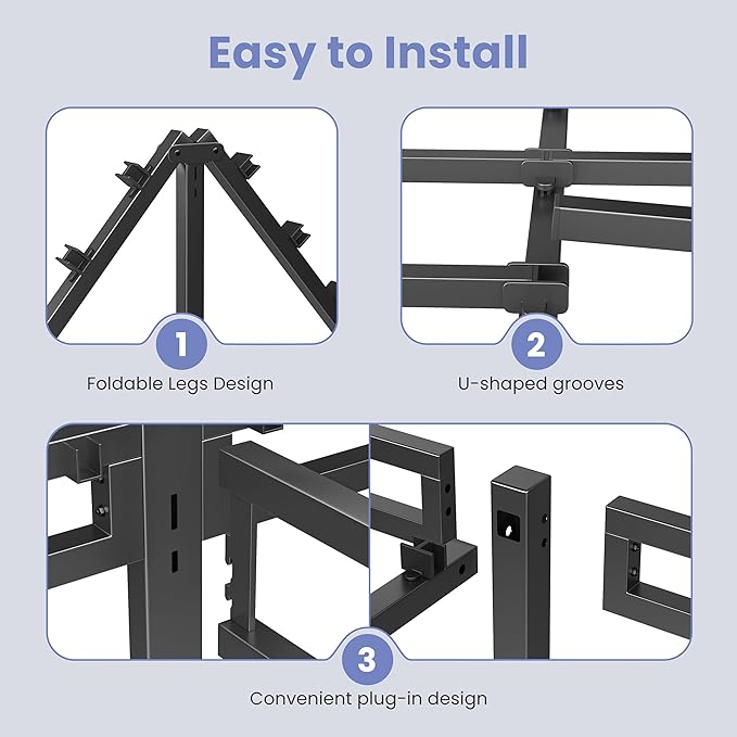 NKZ Twin XL Size Bed Frame 18 Inch, Metal Bed Frame & Box Spring 2 in 1 Platform with Round Corner Legs, 4000Lbs Heavy Duty Tall Metal Frame, Headboard Hole, Noise-Free, Easy Assembly