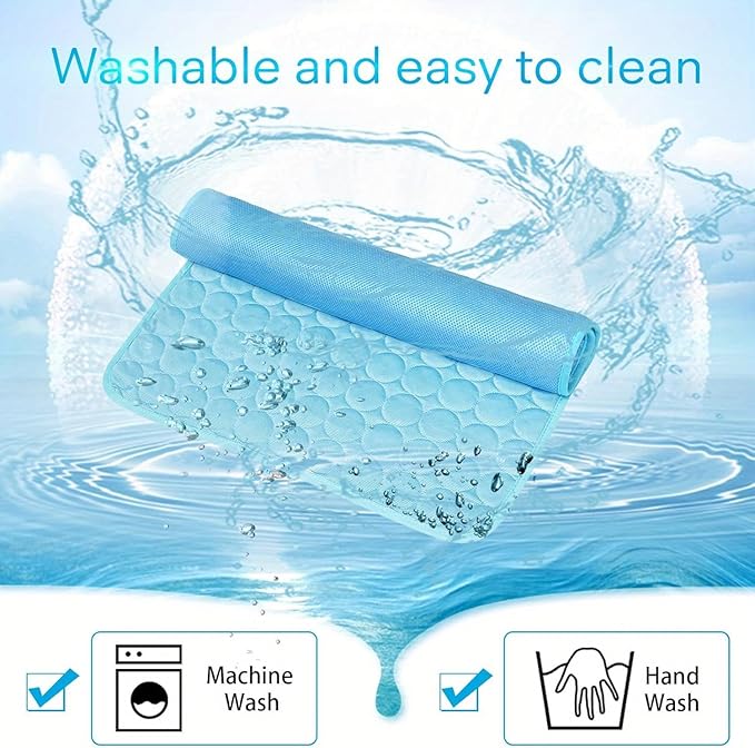 Dog Cooling Mat for Indoor & Outdoor - Reversible Pet Coolings Pad with Ice Silk, 3 Sizes (XS-L) - Cooling Blanket for Dogs & Cats (Blue, X-Small)