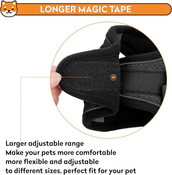Dog Harness with Leash Set, No-Pull Step-in Reflective Pet Harness with 1 Leash Clips, Adjustable Soft Padded Easy Walk Dog Vest for Small Medium Large Dogs, Cats(Carbon Black, XXXSmall)