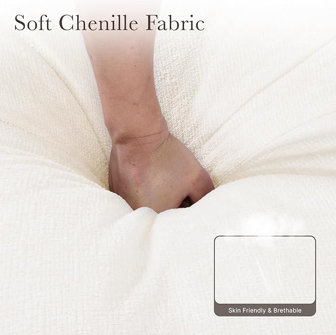 Cloud Modular Sectional Sofa Couch,110” L Sofa with Wide Armrest, Modern High-Density Sponge Compressed Sofa Couch for Living Room, Bedroom,No Assembly Needed (White, 3 Seats+1 Ottoman)