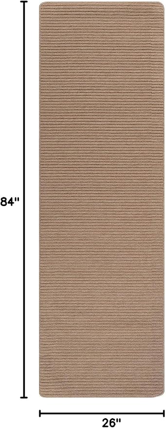 Non Slip Beige Solid Rubber Back Thing Runner Rugs for Living Room 2x7 for Kitchen, Rug for Bedroom and Hallway, Stain Resistant Easy Cleaning Non Shedding Carpet Beige 2 x 7