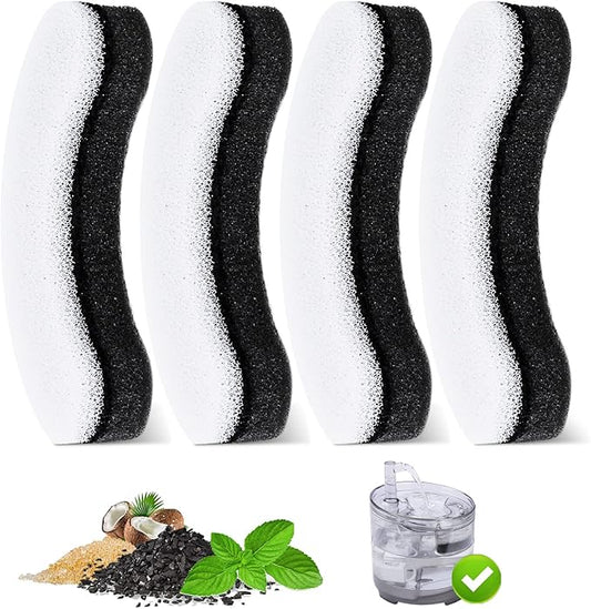 4 Pcs Pet Water Fountain Filters for WF050 & WF100 Cat Fountain, Cat Fountain Filter Replacement, Triple Filtration Cat Water Filter, Cat Filters for Water Fountain