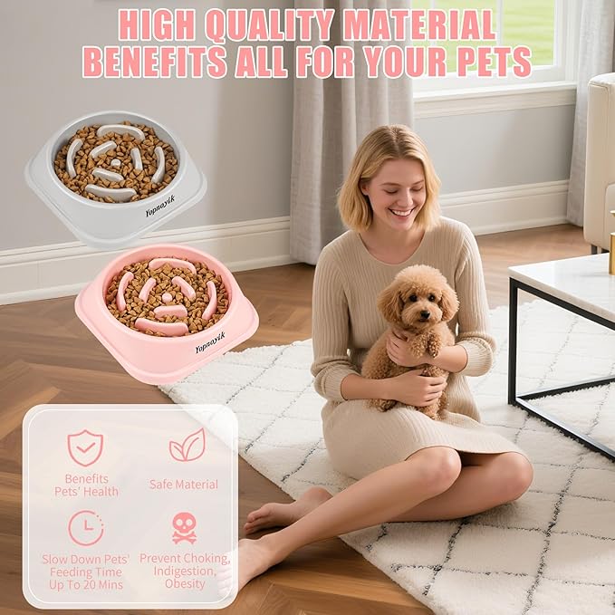 Slow Feeder Dog Bowls 4PCS, Anti-Choking Puzzle for Small Breeds