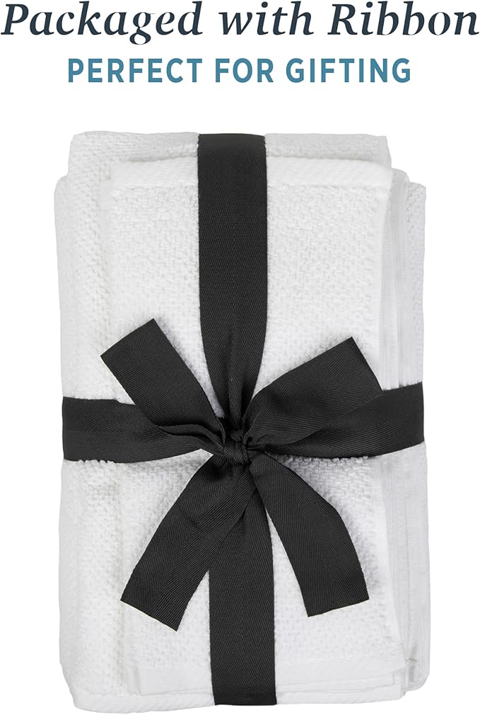 Welhome Franklin Premium 6 Pack Hand Towels Popcorn Textured White Bathroom Towels Hotel & Spa Towels for Bathroom Soft & Absorbent | 600 GSM 100% Cotton Hand Towels