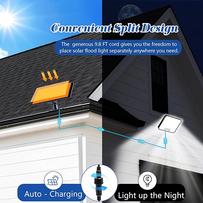 Solar Flood Lights Outdoor, 226 LEDs Flood Lights Motion Sensor, Dusk to Dawn Solar Outdoor Lighting with 3 Modes, Remote Control Outside Security Porch Lights for Garage Patio Yard (2 Pack)