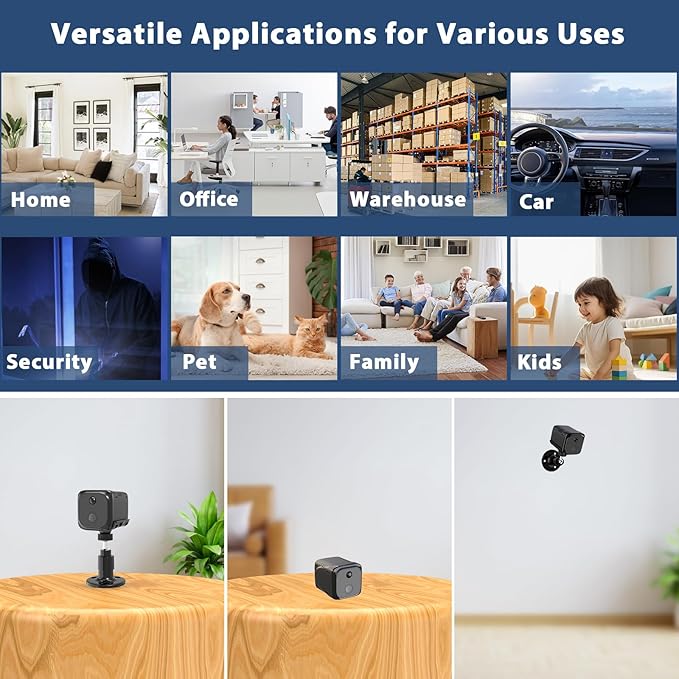 No WiFi Security Camera, Cellular Security Camera Indoor, 4G LTE Surveillance Cam for Home, Not Support WiFi, Smart Human Detection, 20 Day Standby Battery Life, Auto Night Vision, Built-in SIM Card