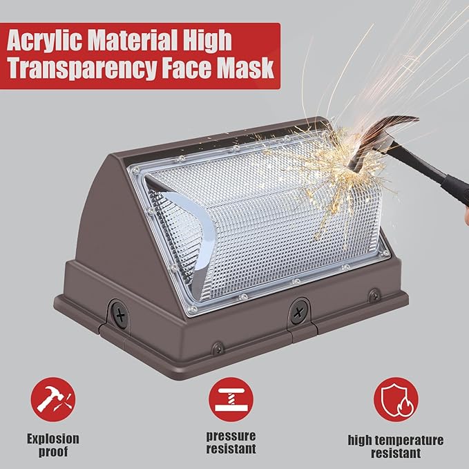 120W LED Wall Pack Outdoor, Super Bright Wallpack Lights, 5000K IP65 Waterproof Exterior Security Commercial Wall Mount Flood Lighting for House Building Shop 6 Pack