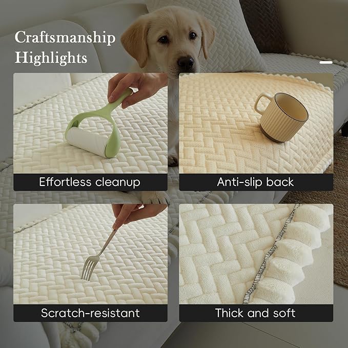 Couch Covers for 3 Cushion Couch Sofa Pet Friendly,Non-Slip Sofa Cover Washable