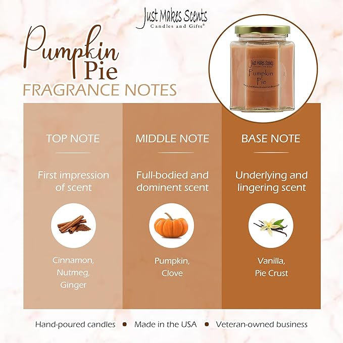 Pumpkin Pie Scented Blended Soy Candle by Just Makes Scents (8 oz)