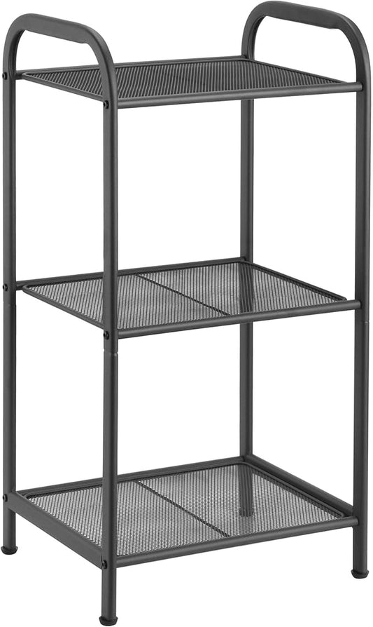 MAX Houser Storage Rack with Shelf,Industrial Style Extendable Plant Stand, Standing Shelf Units for Kitchen, Bathroom, Office,Living Room, Balcony, Kitchen (Charcoal Gray, 3 Tier)
