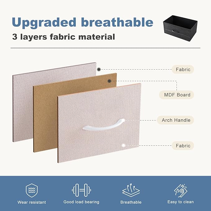 DUMOS Nightstand with 4 Drawers Bedside Table with Removable Fabric Bins Sturdy Steel Frame Wood Top Organizer Furniture for Bedroom Closet Living Room,Pink