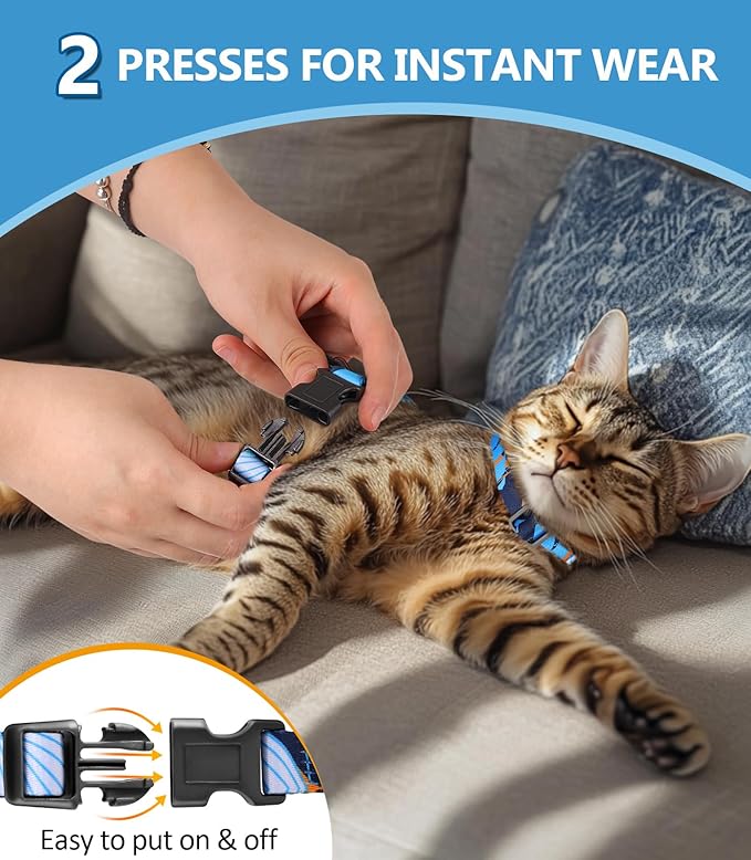 Halypet Cat Harness and Leash Set, Escape Proof [3 in 1 Adjustable & Lightweight] Cat Harness, Safe Kitten Harness for Cats Comfortable Soft, Easy to Wear, Walking Outdoor Travel, Small