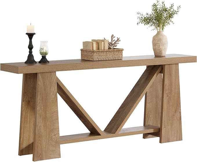Tribesigns 70.9-Inch Extra Long Console Table, Farmhouse Entryway Table with Storage, Narrow Wooden Couch Table Behind Sofa for Living Room, Entrance, Hallway