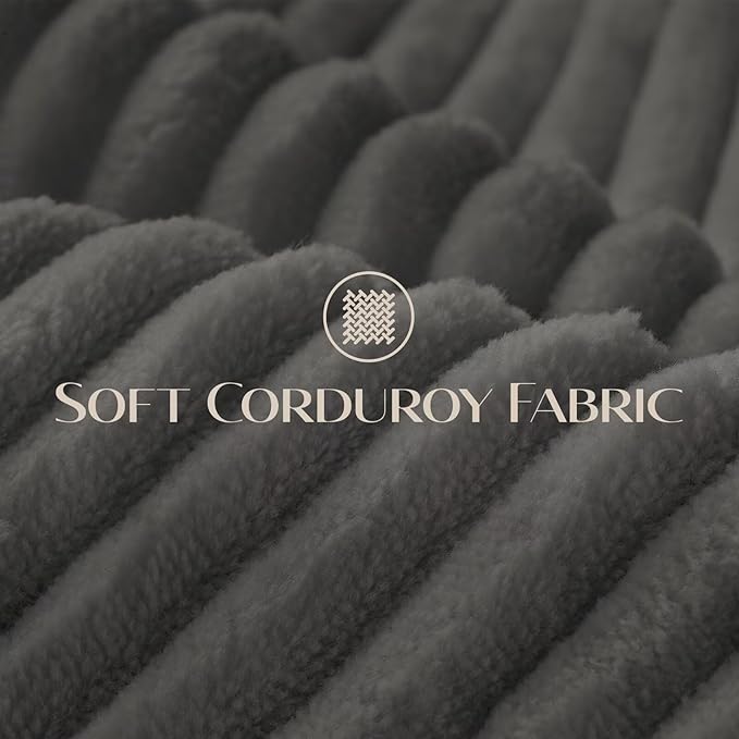 Sectional Couches for Living Room, L Shaped Couch with 2 Cup Holders, Small Sofa Corduroy Couch with Storage Ottoman, Modern 3 Seater Convertible Sofa for Apartment, Office, Dark Grey