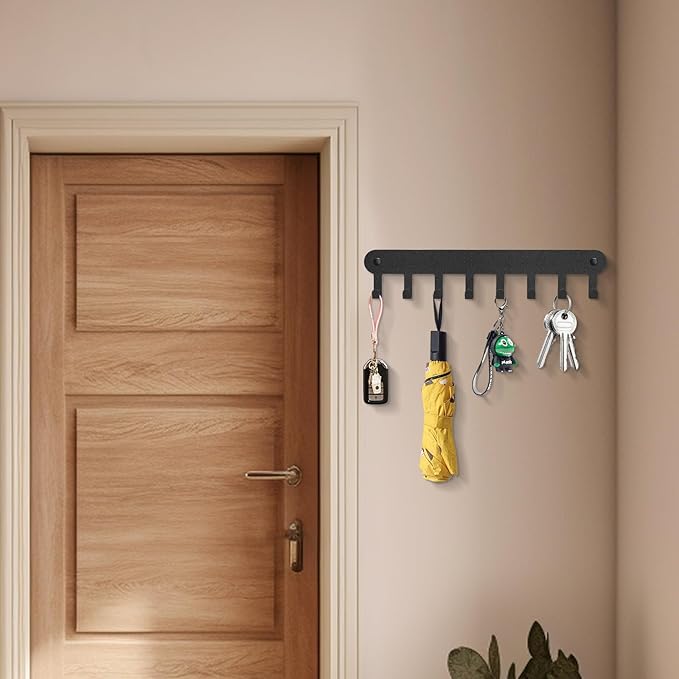 2 Pack Key Holder Wall Mount, Key Holder for Wall,Key Wall Holder, Key Hooks Hanging Keys, Key Hanger Wall Mount with 8 Hooks, Key Rack for Living Room, Kitchen, or Bathroo