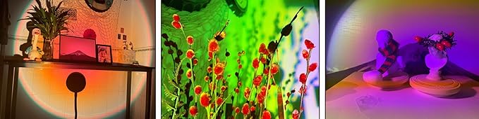 Sunset Lamp Projector Led Lights for Bedroom Night Light RGB Lights Sun Sunlight Sunrise Lamp 10w 360° Rotation Mood Lighting Home/Room Decor Christmas Gifts for Women,Triangle Multicolor