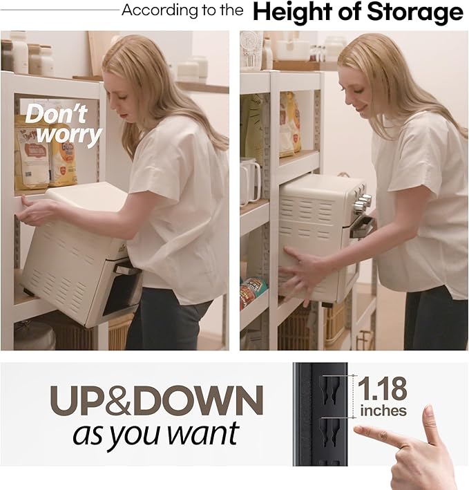 HOMEDANT House 36.2" W 5 Tier Heavy Duty Garage Shelving Adjustable Metal Rack Storage Shelves Standing Shelf Unit Organizers Pantry Closet Office Black 1Pack