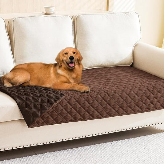 Smiry Waterproof Dog Blanket, Reversible Dog Bed Cover Pet Blanket, Soft Pet Couch Covers for Sofa Washable, Bed Couch Sofa Furniture Protector for Puppy Cat Kids (30"x90", Brown/Chocolate)