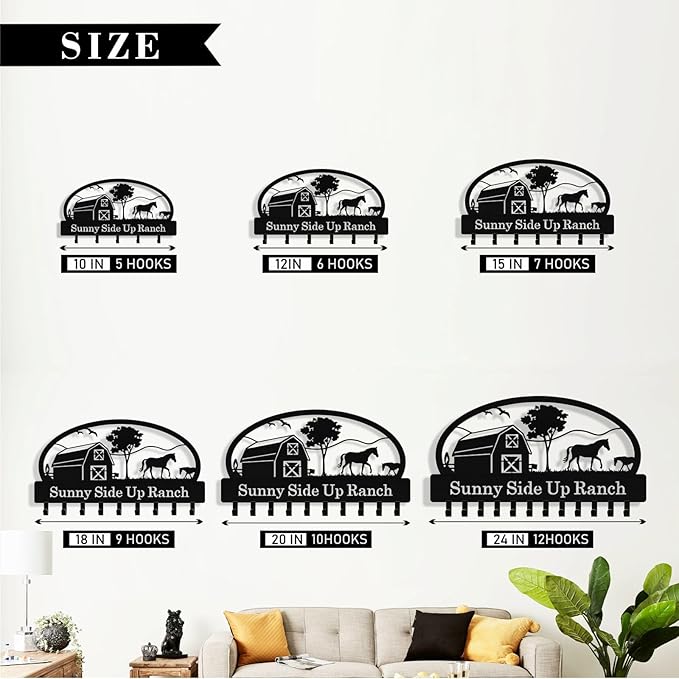 Personalized Deer Forest Key Holder Wall Mount, Custom Metal Key Holder for Wall with Name, Custom Keys Rack Hanger with Hooks for Entryway, Front Door, Hallway, Living Room, Kitchen