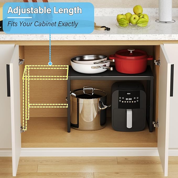 Expandable 110 LBS Heavy Duty Storage Shelves,Metal Shelving Unit for Pots Pans Microwave Small Appliance,Adjustable Storage Rack Shelf Organizer For Kitchen Garage Warehouse Cabinet Closet Pantry