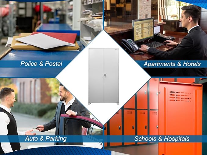 Barska 800-Position Key Lock Box – Solid Steel Key Cabinet with Adjustable Numbered Hooks, Key Log Sheet, Color Tags & Index Chart – Wall-Mount Organizer, Grey Finish