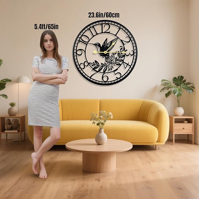 Big Wall Clock - Wall Clocks for Living Room Decor, Quiet and No Ticking Suitable for Wall Decor, Living Room Decoration, Kitchen Decoration
