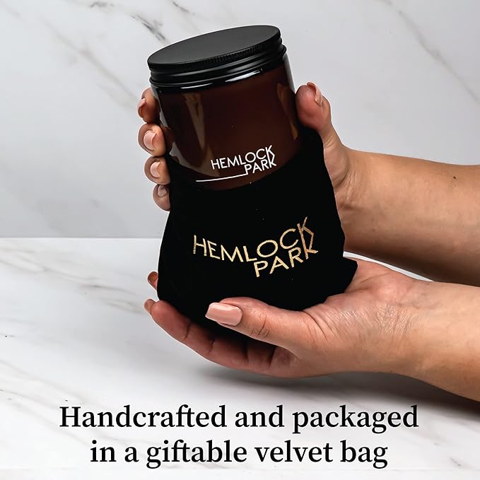 Hemlock Park Crackling Wood Wick Candle Handcrafted with Natural Coconut Wax (Standard 8 oz, Pumpkin Crème)