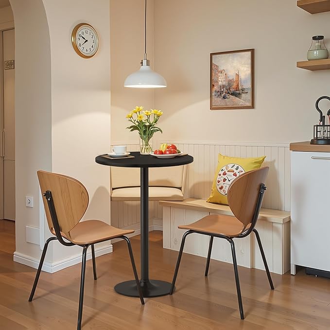 Homall Round Dining Table Bistro Pub 23.8 x 39.5 Inches Bar Table for Kitchen, Dining Room (1, Full Black)